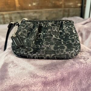 Coach Black and Gray Signature Clutch